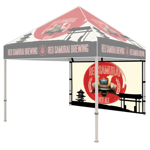 Maximize the impact of your One Choice Canopy Tent with our custom printed back wall. Easily attachable using hook and loop, this back wall transforms your canopy into a powerful branding tool, providing a seamless and professional backdrop for your events. Elevate your display with a personalized touch that leaves a lasting impression!