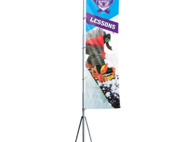 Elevate your outdoor events with the 13ft Mondo Flag by Gott Marketing. This comprehensive flagpole banner stand includes a custom print, stand, and water base, making it perfect for conferences, sports events, and more. With a polyester-blend mesh fabric and dye sublimation printing, your brand takes center stage with vibrant graphics that capture attention.