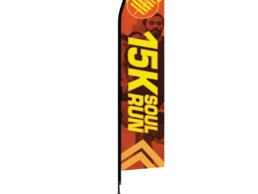 Capture attention outdoors with our 14ft Feather Flag. Custom printed using dye sublimation on polyester mesh, this flag stands tall and garners attention with its vibrant colors and bleed-through visual effect. Easy to set up with a spike base, it's the perfect solution to make your brand fly high in any outdoor setting.