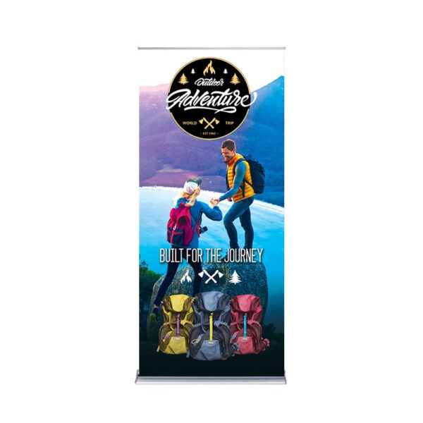 Elevate your brand presentations to unparalleled heights with the One Choice 36" Best Roll Up retractable banner stand. Designed for excellence, this banner stand offers durability, easy graphic change-out, and a professional appearance. The wide aluminum base and adjustable feet provide stability, ensuring your brand is showcased with the utmost quality and professionalism.