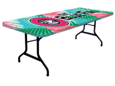 Make a bold statement with the 8ft Multi-Stretch Table Cap. This full-color table topper transforms your table into a captivating display, covering it completely with a skin graphic. With backlit fabric and stretch fabric, dye-sublimation printing, and precision construction, this table cap ensures your literature and items are showcased with vibrancy and impact.