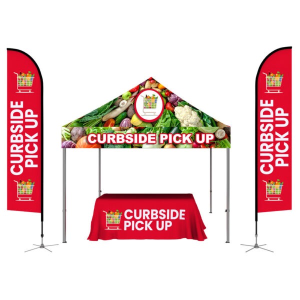 Unleash the power of outdoor branding with our comprehensive Outdoor Kit. Featuring a 10' Aluminum Tent, two 14' Feather Flags, and a 6' 4-Sided Table Throw, this kit is your all-in-one solution to make a lasting impact at outdoor events. Elevate your brand visibility with a cohesive and professional display that stands out in any setting.
