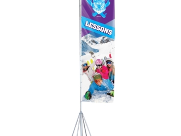 Stand tall and be seen with the 17ft Mondo Flag by Gott Marketing. This impressive flagpole banner stand is designed for maximum impact at outdoor events, trade shows, and more. Customized with your graphic artwork using dye sublimation printing, it's the ultimate solution to showcase your brand in a grand and unforgettable way.