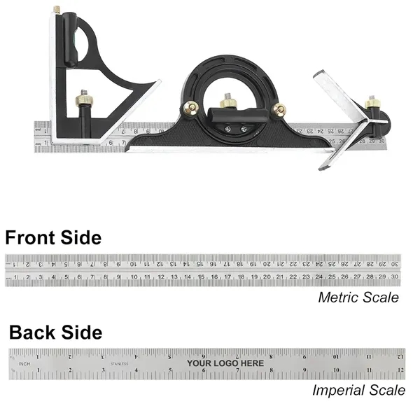 12" Combination Square Set with Protractor