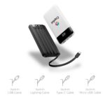 Axiom, Slim 10,000mAh Power Bank with Built-In Cables