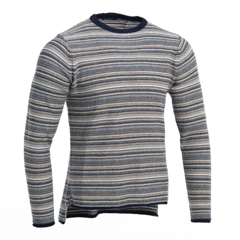 B. Draddy Bungalow Stripe Crew Sweater in Regal