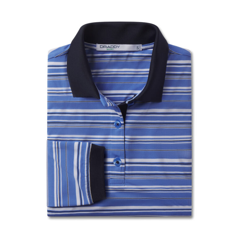 B. Draddy The Daisy Long Sleeve Polo in Blue Chip