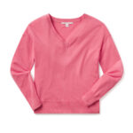 B. Draddy The Melton Cashmere V-Neck Sweater in Crush