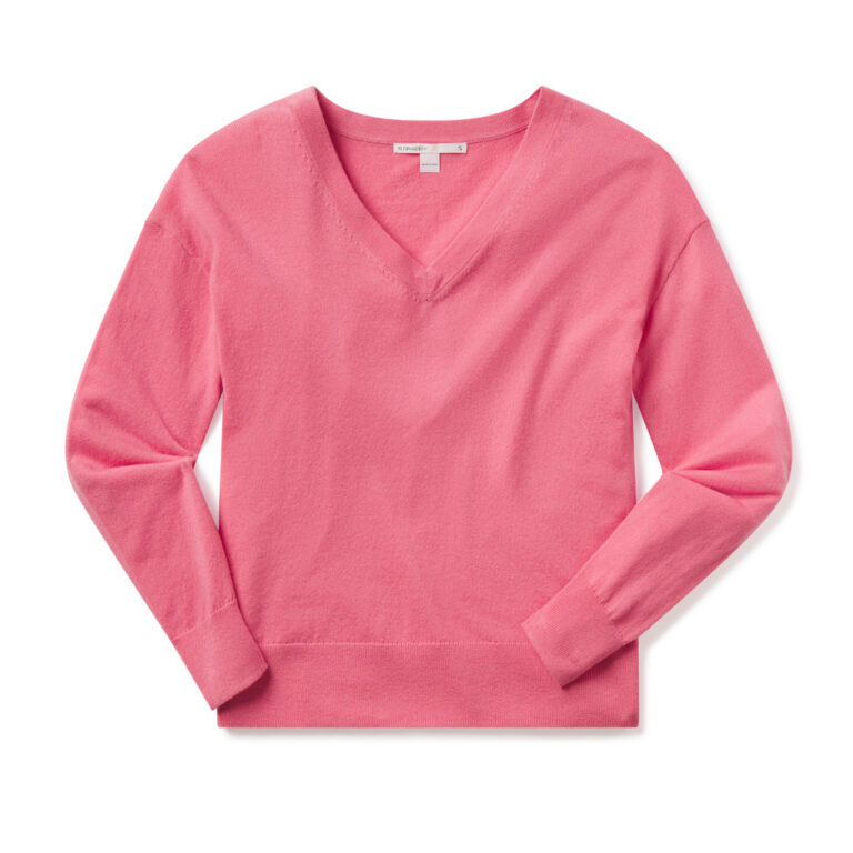 B. Draddy The Melton Cashmere V-Neck Sweater in Crush