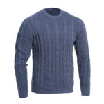 B. Draddy Tuckers Cable Crew Sweater in Regal