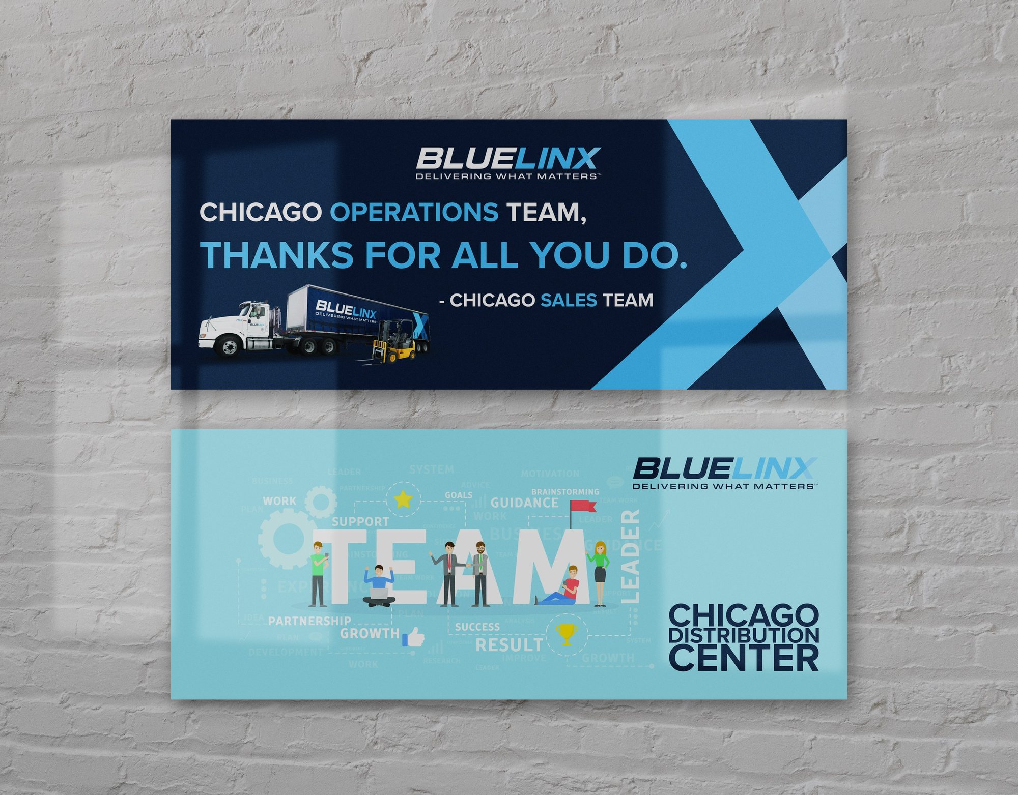 BlueLinx Chicago appreciation banners mockup