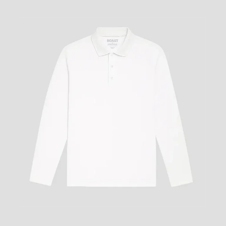 Boast Long Sleeve Performance Match Polo 2.0 in White