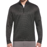 Callaway Houndstooth Quarter-Zip Pullover in Black