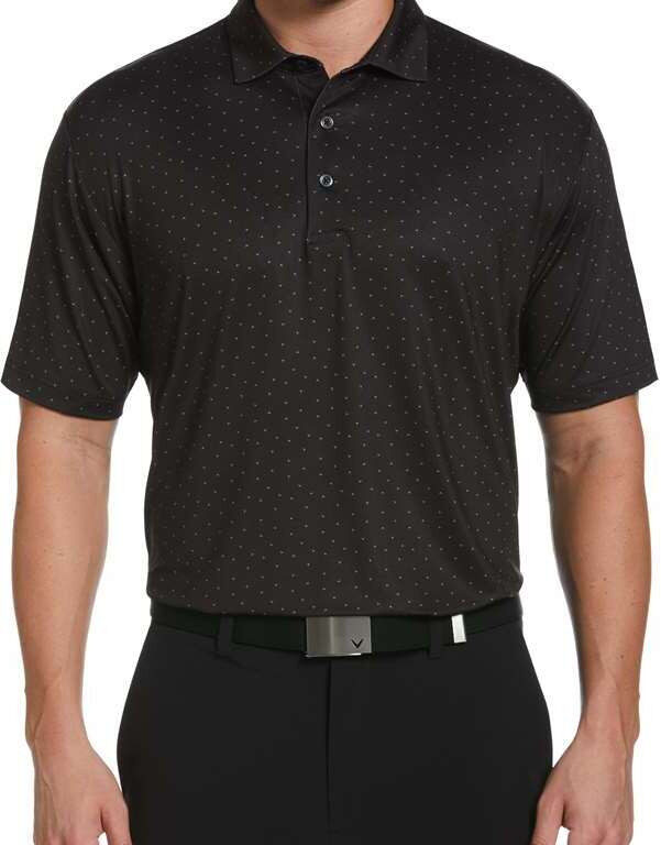 Callaway Men's Micro Chev Print Polo in Caviar