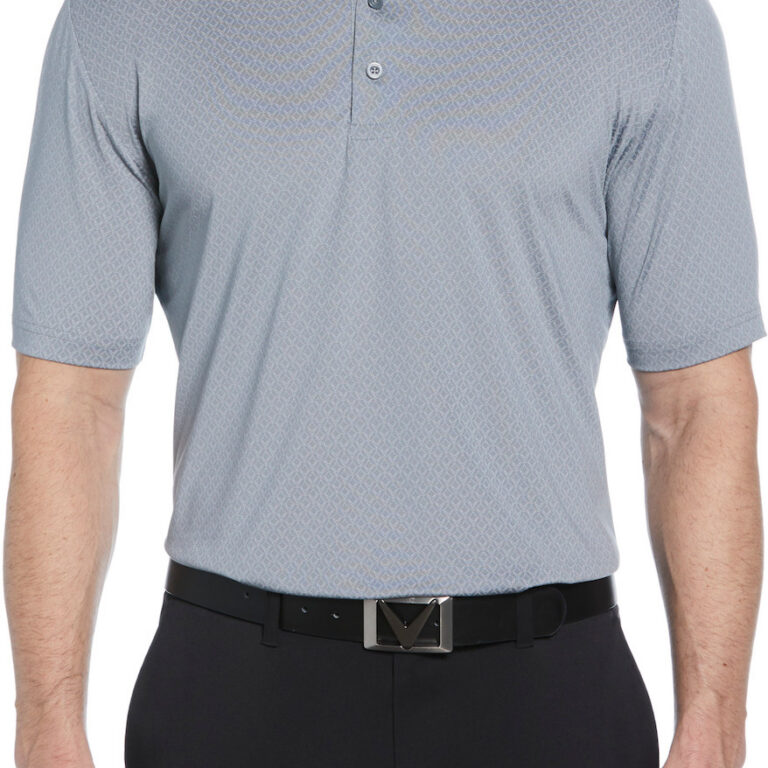 Callaway Men's Opti-Dri All-Over Stitched Chev Polo in Tradewinds