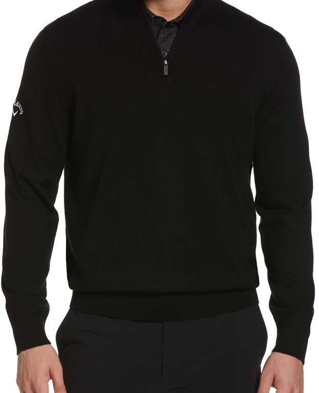 Callaway Merino Quarter-Zip Sweater in Black Ink