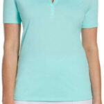 Callaway Women’s Broken Stripe Polo in Aruba Blue