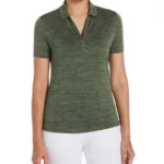 Callaway Women’s Broken Stripe Polo in Hedge Green