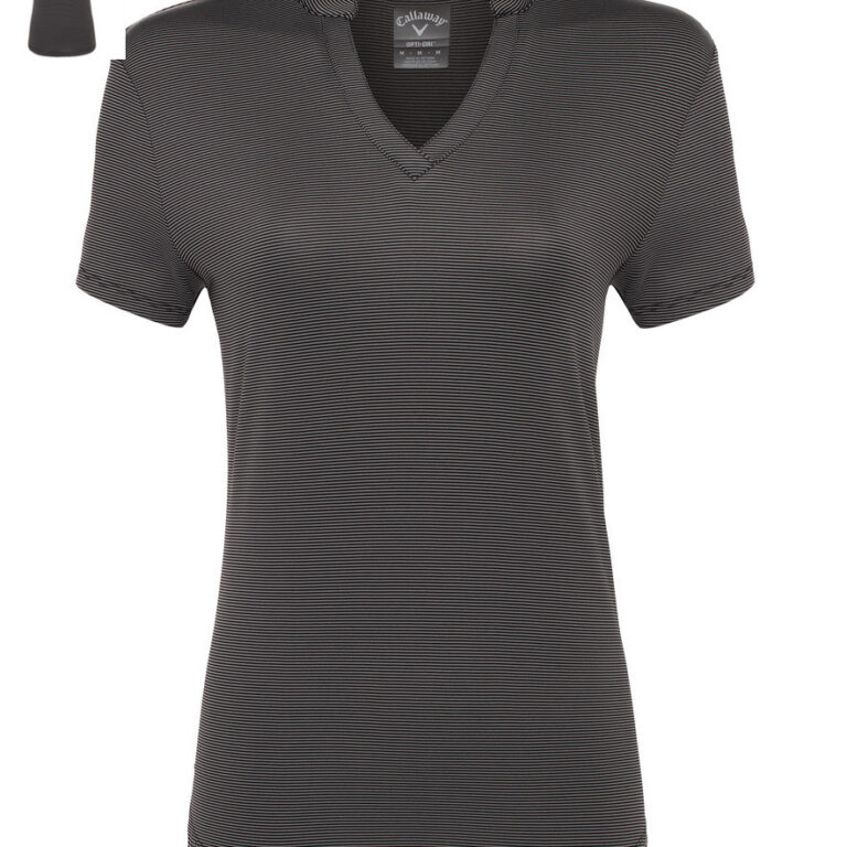 Callaway Women's Fine Line Stripe Polo in Black