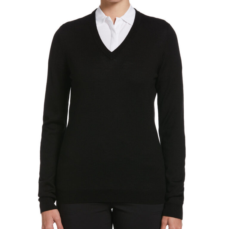 Callaway Women's V-Neck Sweater in Black Ink