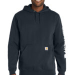 Carhartt Midweight Hooded Logo Sweatshirt in New Navy