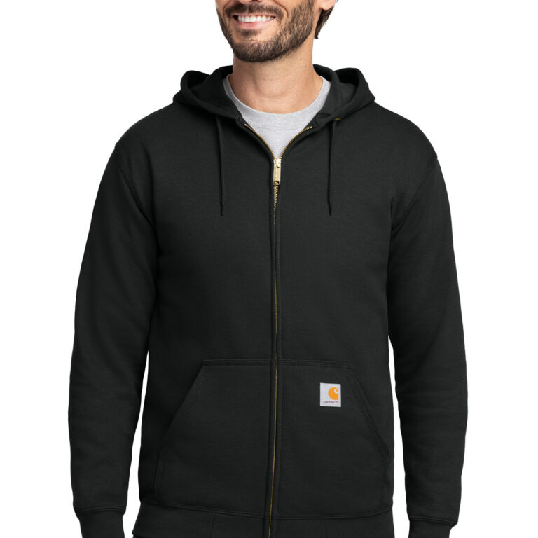 Carhartt Midweight Hooded Zip-Front Sweatshirt in Black