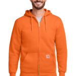 Carhartt Midweight Hooded Zip-Front Sweatshirt in Brite Orange
