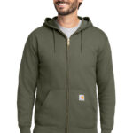 Carhartt Midweight Hooded Zip-Front Sweatshirt in Moss