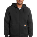 Carhartt Rain Defender Paxton Heavyweight Hooded Zip-Front Sweatshirt in Black