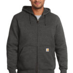 Carhartt Rain Defender Paxton Heavyweight Hooded Zip-Front Sweatshirt in Carbon Heather