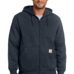 Carhartt Rain Defender Paxton Heavyweight Hooded Zip-Front Sweatshirt in New Navy