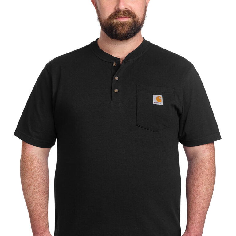 Carhartt Short Sleeve Henley T-Shirt in Black
