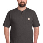 Carhartt Short Sleeve Henley T-Shirt in Carbon Heather
