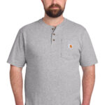 Carhartt Short Sleeve Henley T-Shirt in Heather Grey