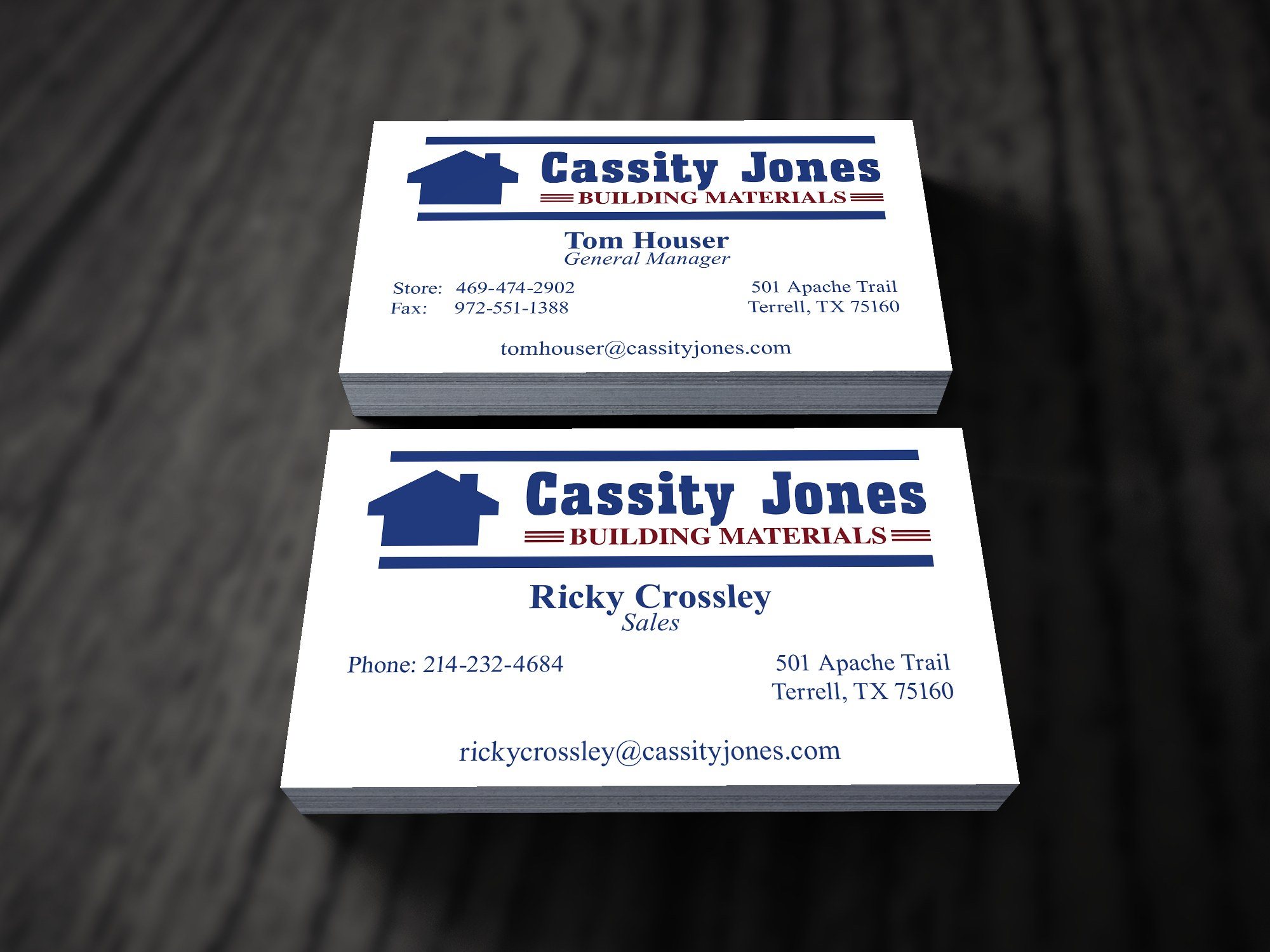 Cassity Jones business cards mockup