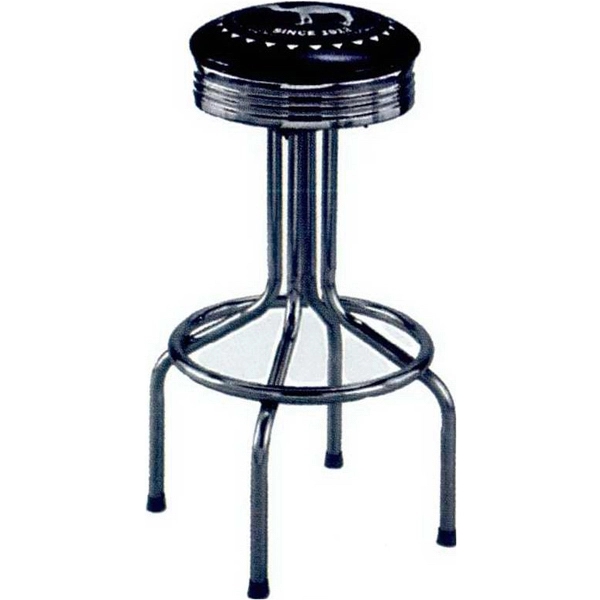 Chrome Ring Logo Bar Stool, 24″
