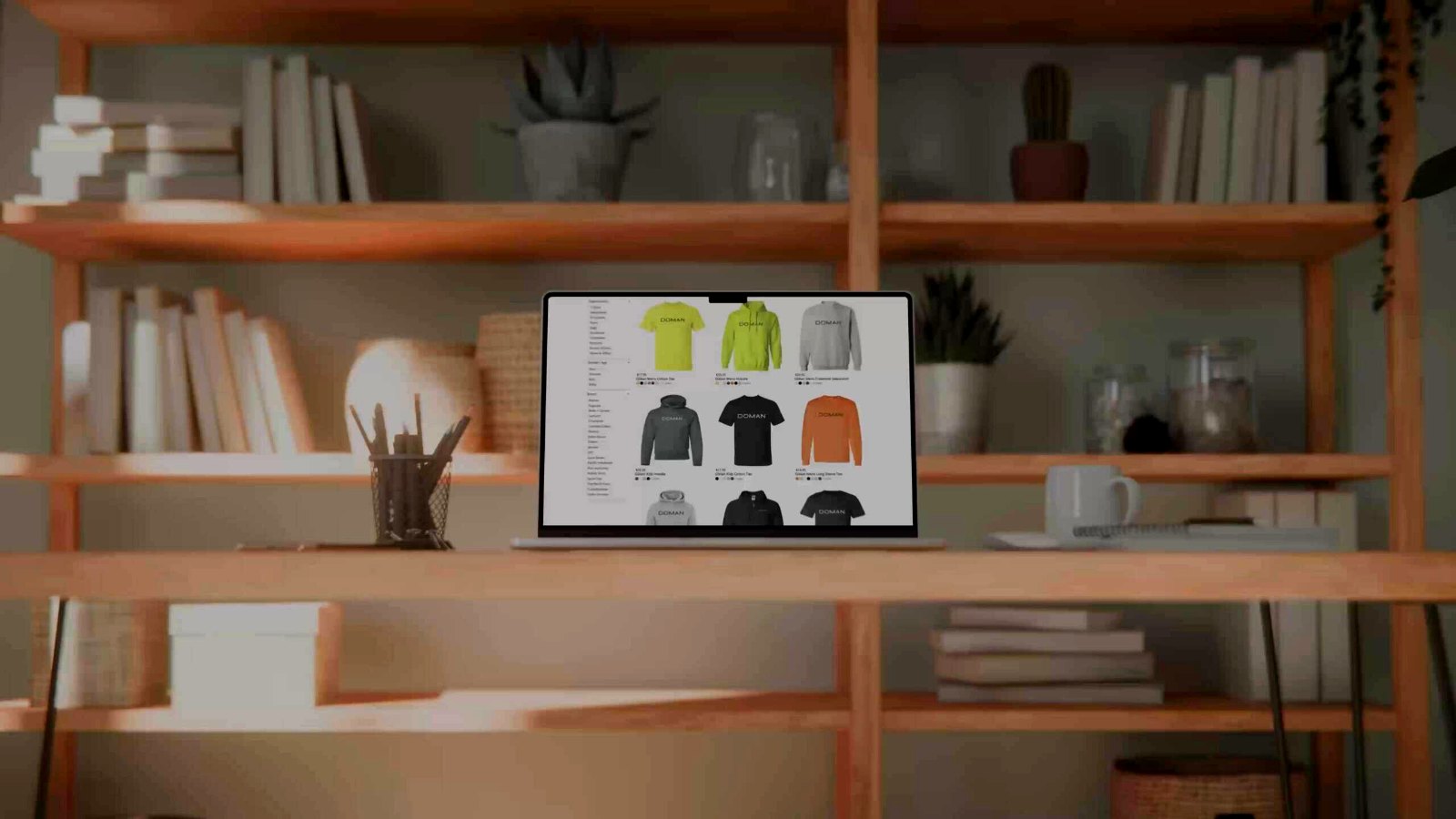Company store shown on a laptop