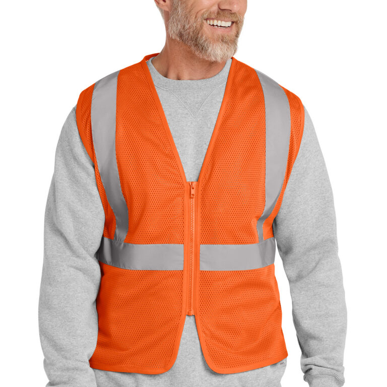 CornerStone ANSI 107 Class 2 Economy Mesh Zippered Vest in Safety Orange