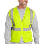 CornerStone ANSI 107 Class 2 Economy Mesh Zippered Vest in Safety Yellow