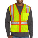 CornerStone ANSI 107 Class 2 Mesh Zippered Two-Tone Vest in Safety Yellow