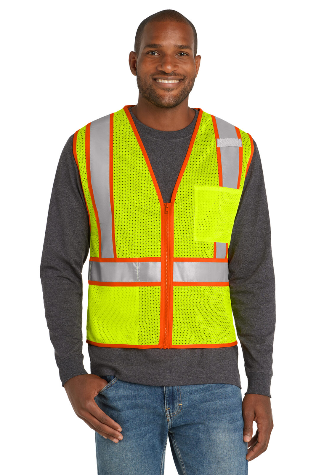 CornerStone ANSI 107 Class 2 Mesh Zippered Two-Tone Vest
