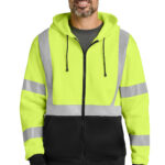 CornerStone ANSI 107 Class 3 Heavy-Duty Fleece Full-Zip Hoodie in Safety Yellow