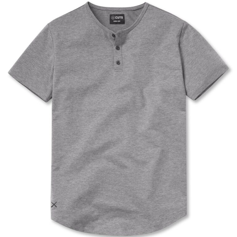 Cuts AO Henley Curve-Hem in Heather Grey