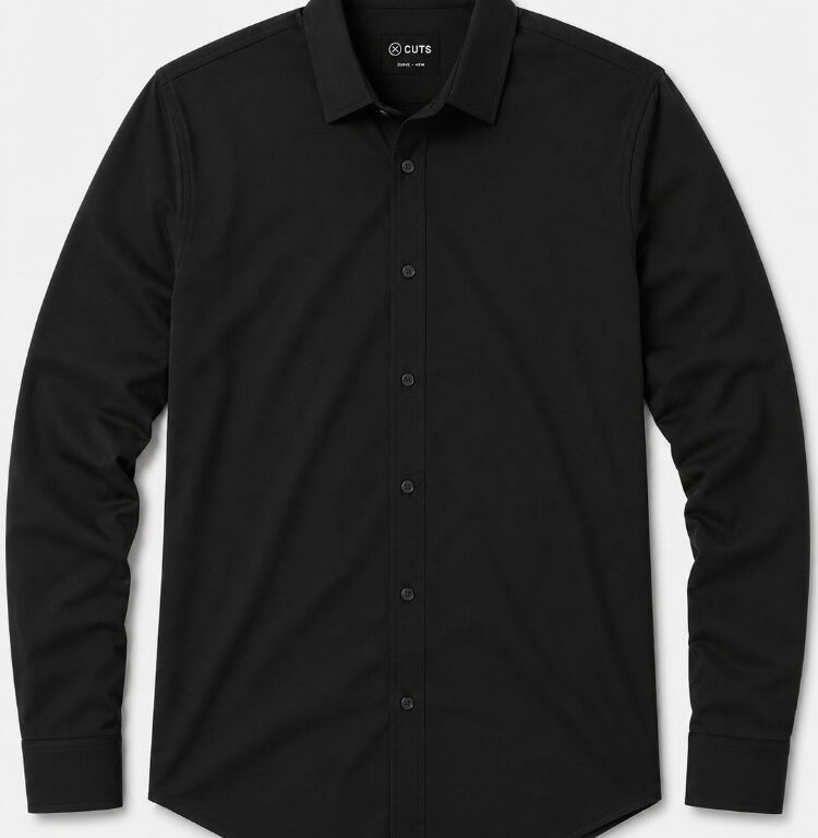 Cuts AO Long Sleeve Button-Up in Black