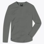 Cuts AO Long Sleeve Curve-Hem Tee in Castor Grey