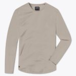 Cuts AO Long Sleeve Curve-Hem Tee in Pure Cashmere