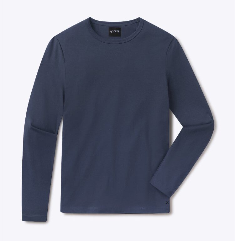 Cuts AO Long Sleeve Forever Tee in Pacific Blue