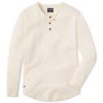 Cuts AO Long Sleeve Henley Curve-Hem in Ivory