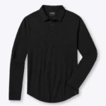 Cuts AO Long Sleeve Polo in Black