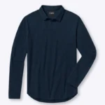 Cuts AO Long Sleeve Polo in Pacific Blue